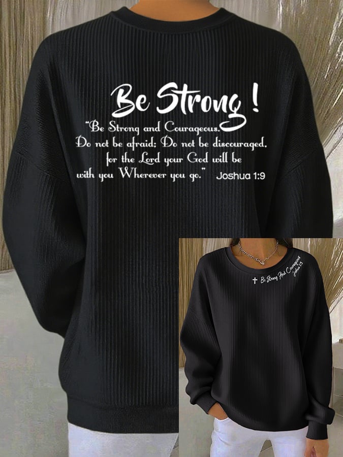 Women's Casual Faith Textured Sweatshirt