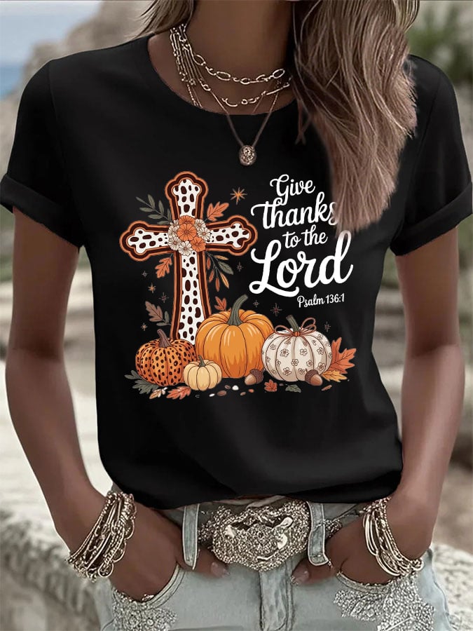 Women's casual thank you T-shirt