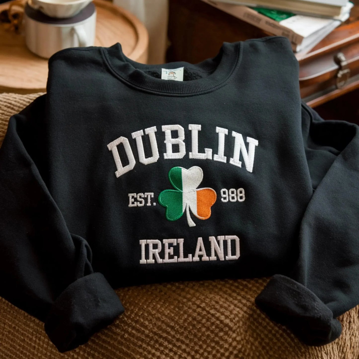 Custom Ireland City/County St Patrick's Day Embroidered Sweatshirt
