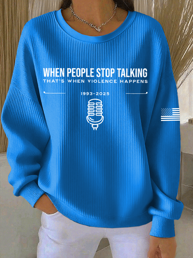 Women's Hot Spot Print Knitted Crew Neck Long Sleeve Top