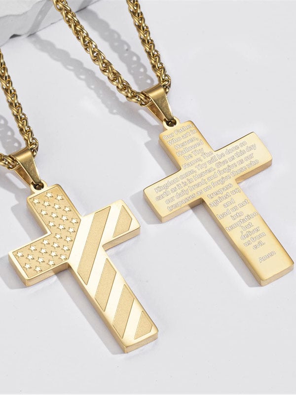 Cross Flag Alloy Necklace