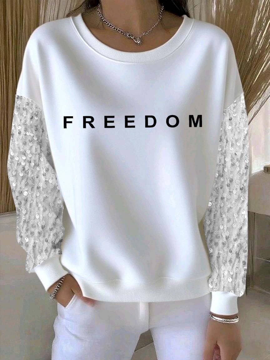 Women's Freedom Print Casual Sweatshirt