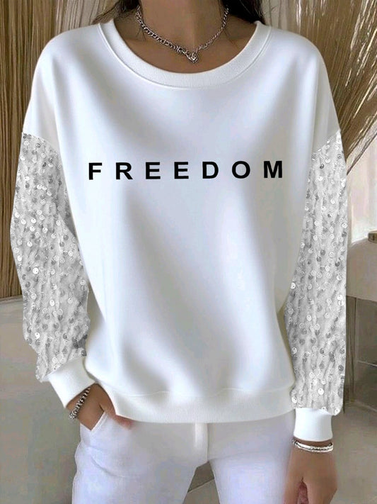 Women's Freedom Print Casual Sweatshirt