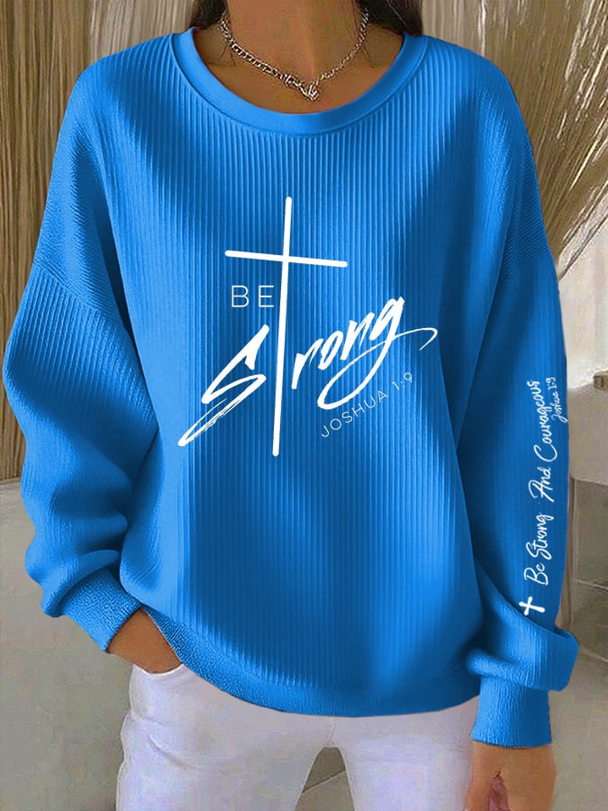 Women's Casual Faith Textured Sweatshirt