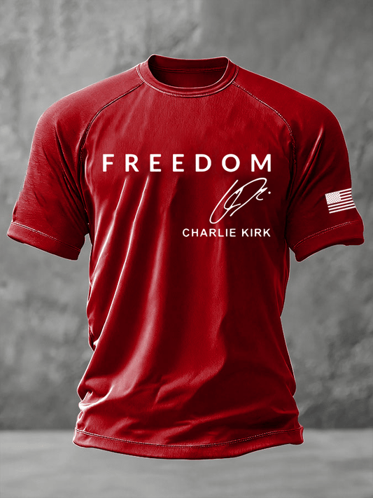 Men's Freedom Print Casual T-Shirt
