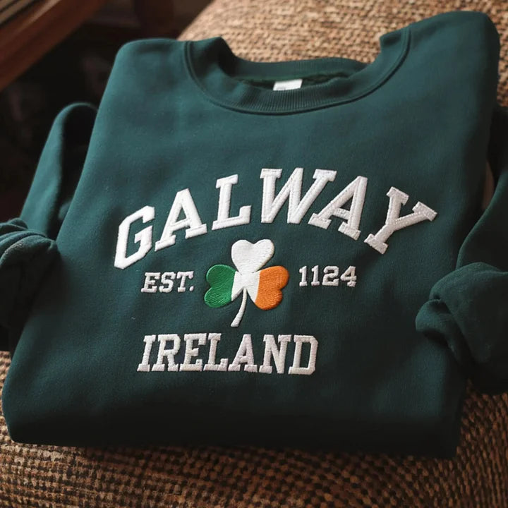Custom Ireland City/County St Patrick's Day Embroidered Sweatshirt