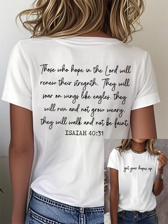 Women's Casual Christian Faith Graphic Printed Round Neck Short Sleeve T-Shirt