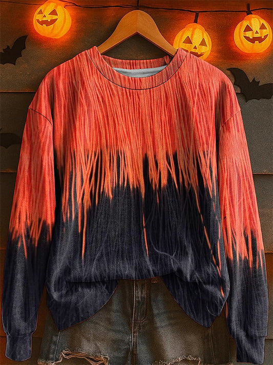 Women's Halloween Print Crew Neck Sweatshirt