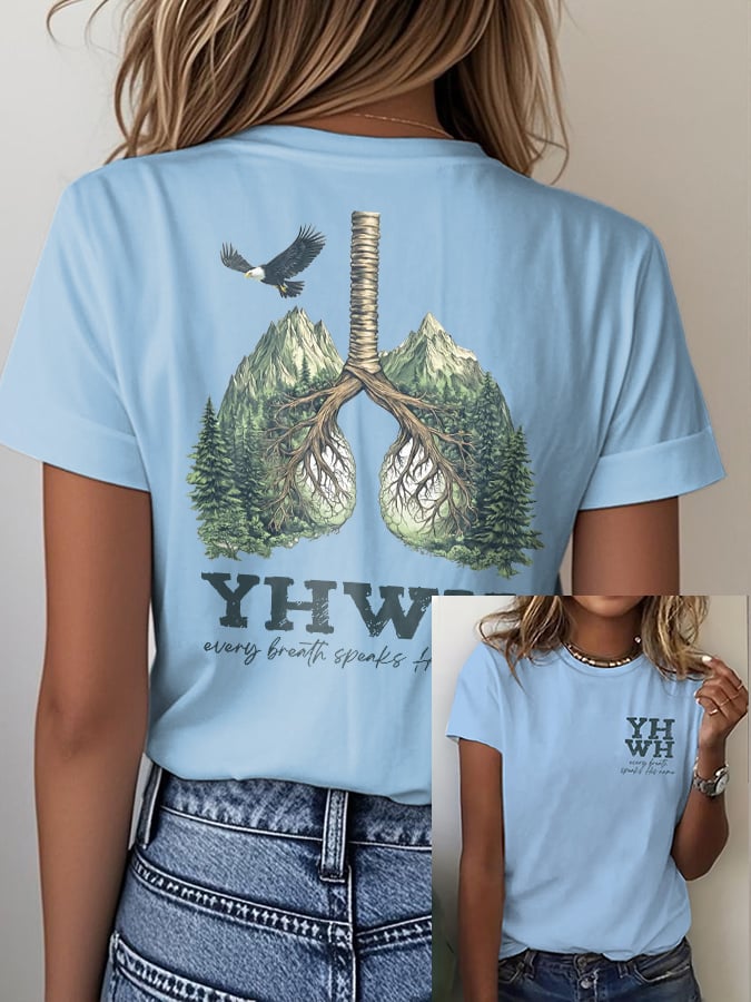 Women's Casual Retro Faith Print T-Shirt