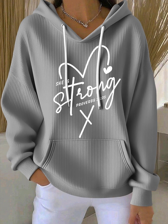 Women's Casual Faith  Textured Hoodie