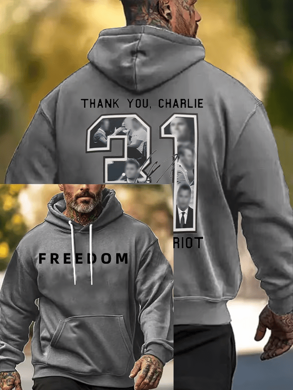 Men's  Commemorative freedom 31 Printed  Hoodie