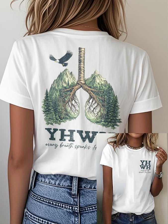 Women's Casual Retro Faith Print T-Shirt