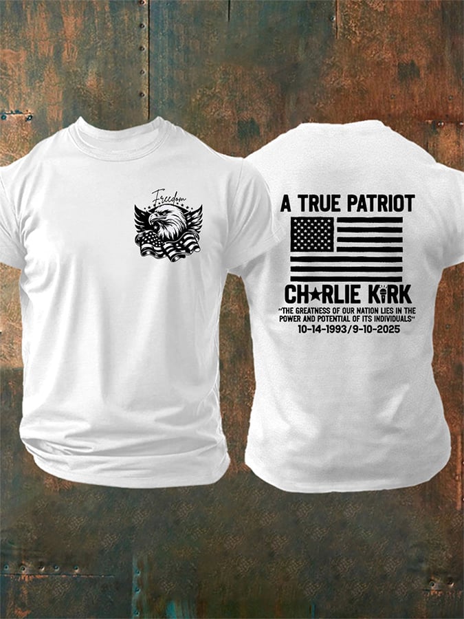 Men's A True Patriot Print short-sleeved T-shirt
