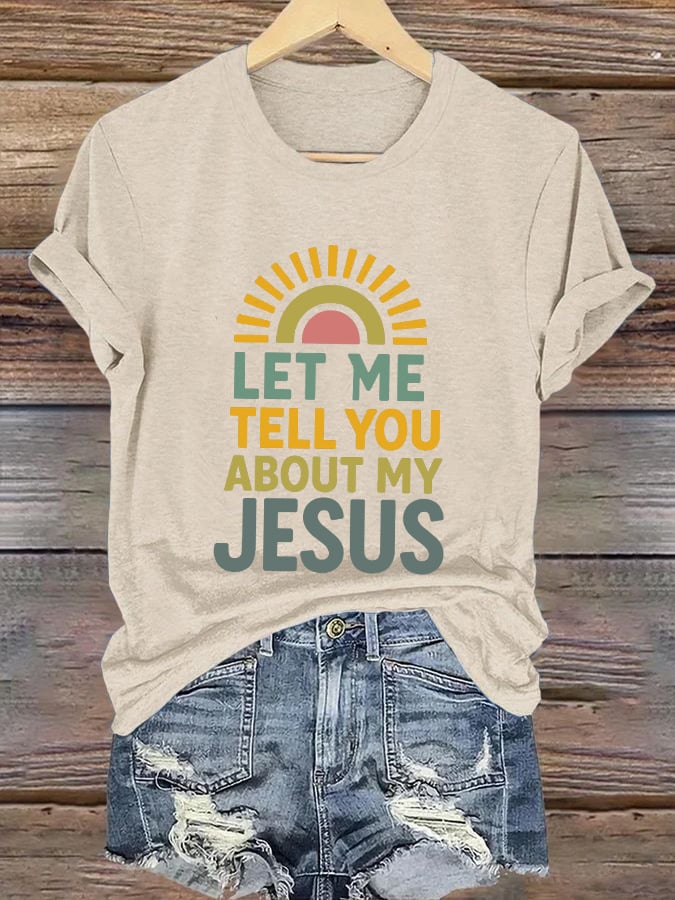 Women's Casual Christian Faith Graphic Printed Round Neck Short Sleeve T-Shirt