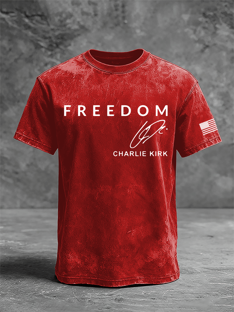 Men's Freedom Print Casual T-Shirt