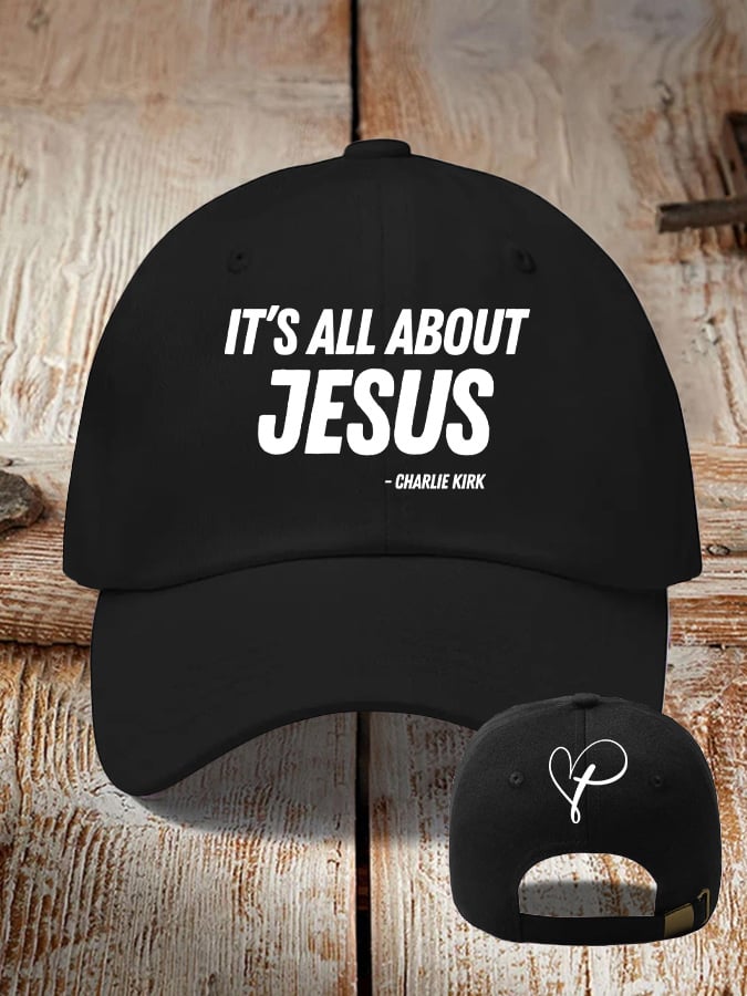 Retro It's All About Jesus Print Baseball Cap