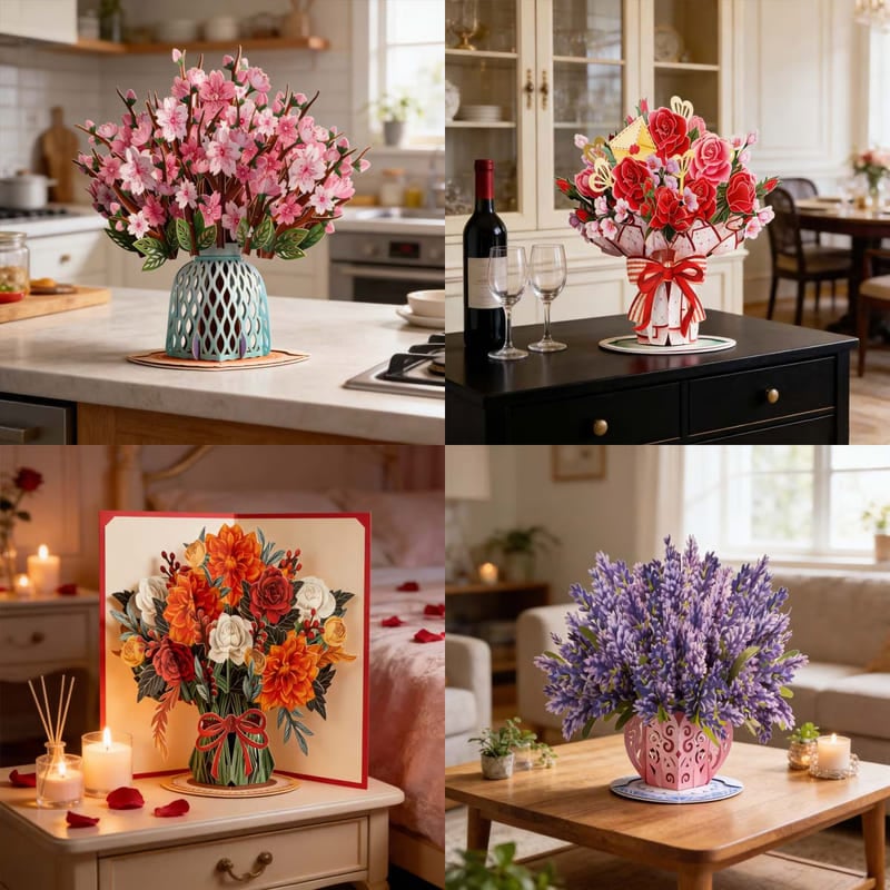 🏆55K+ SOLD! 🌼💌 Forever-Blooming 3D Flower Pop-Up Card– Personalized Love Message & Everlasting Bloom 🎁