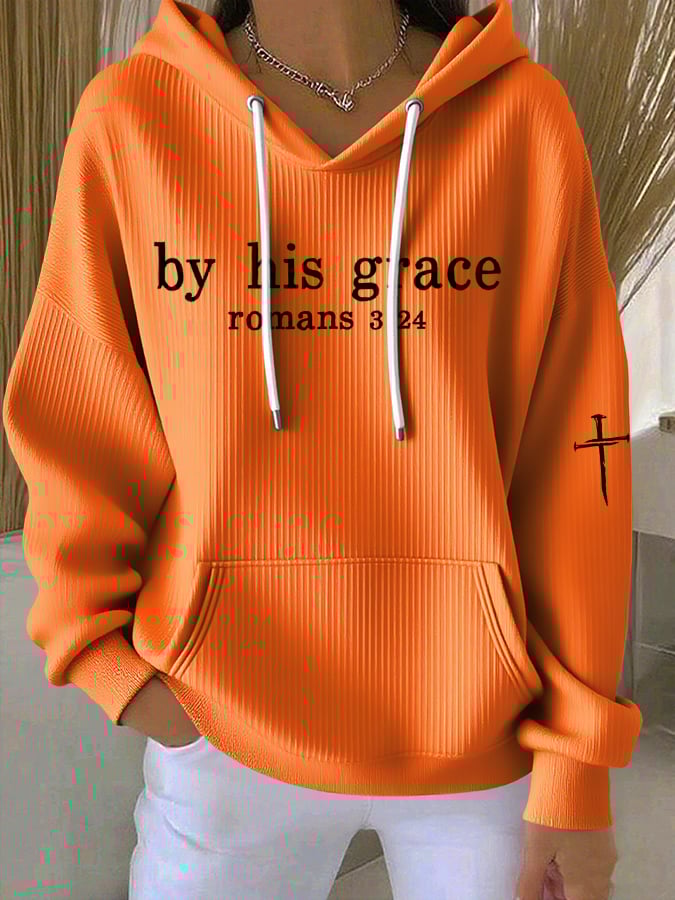 Women'S By His Grace Printed Hoodie Sweatshirt