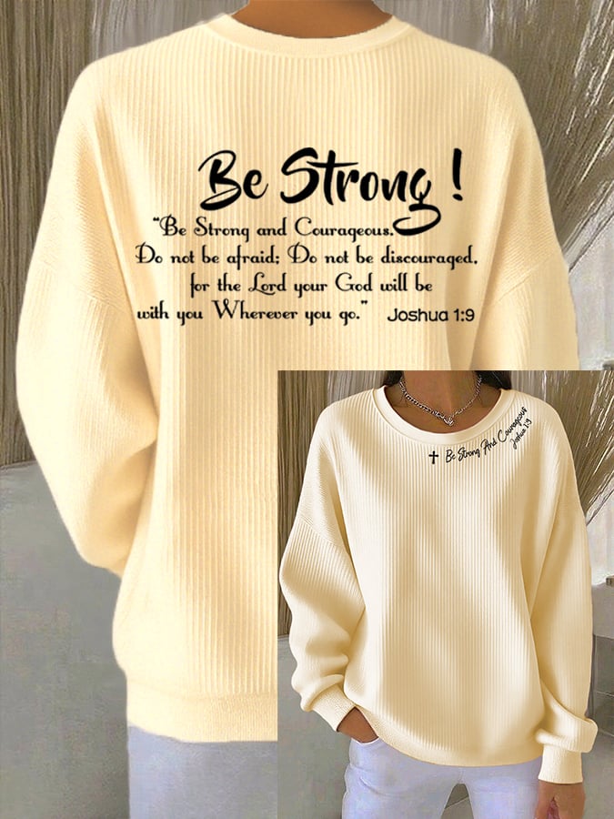 Women's Casual Faith Textured Sweatshirt