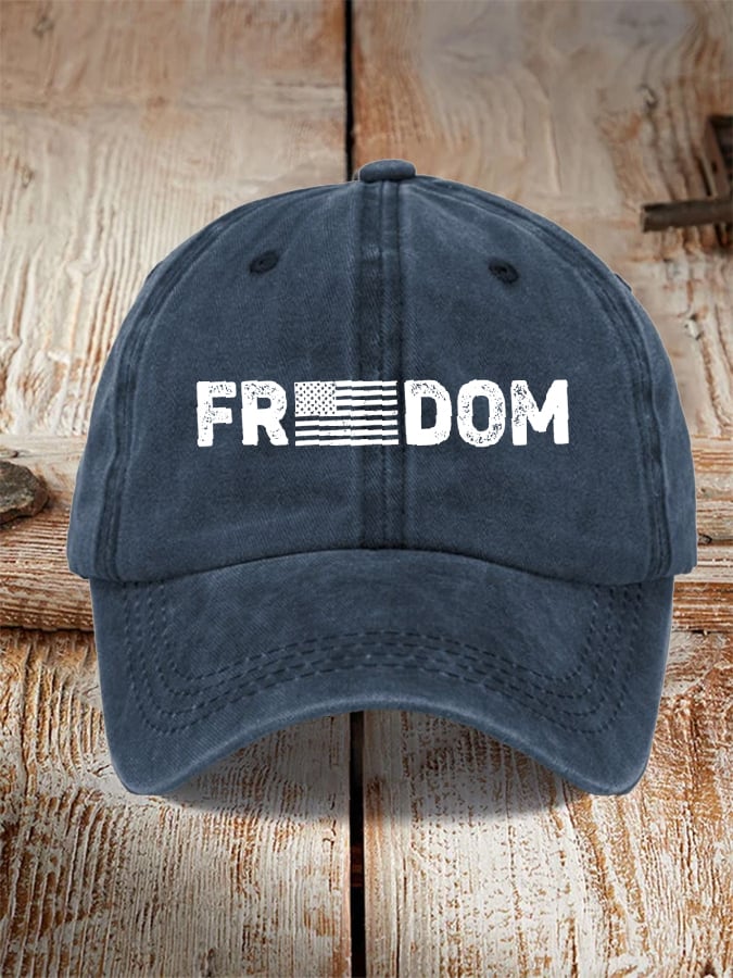 Unisex Freedom American Flag Print Baseball Cap