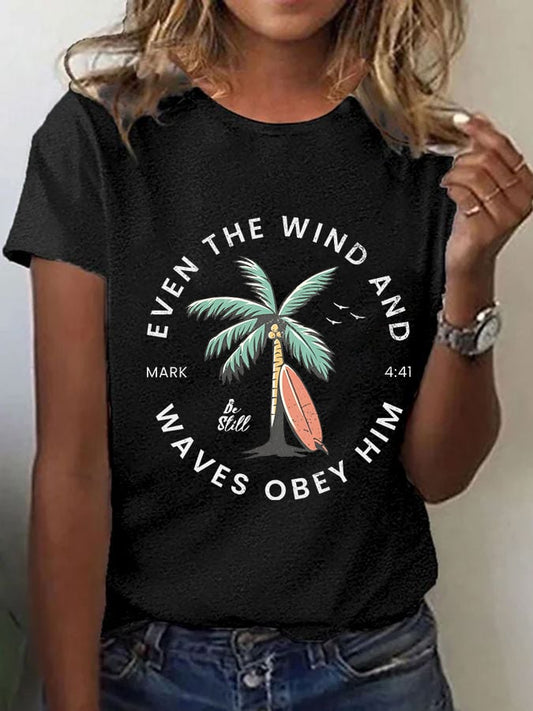 Women'S Casual Christian Scripture Graphic Print Short Sleeve T-Shirt