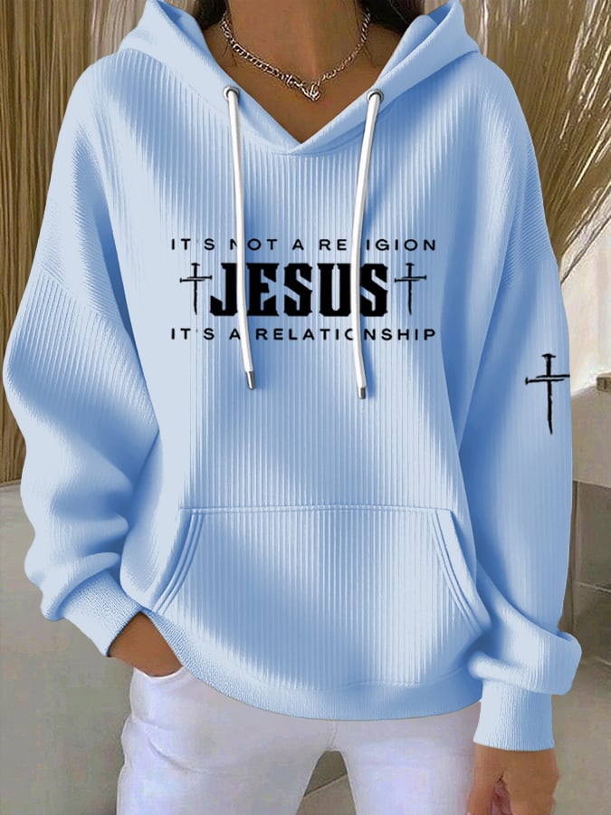Women's Casual Faith  Textured Hoodie