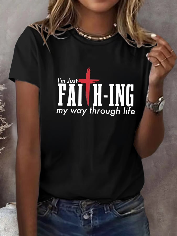 Women's Faith Printed Short-Sleeved T-Shirt