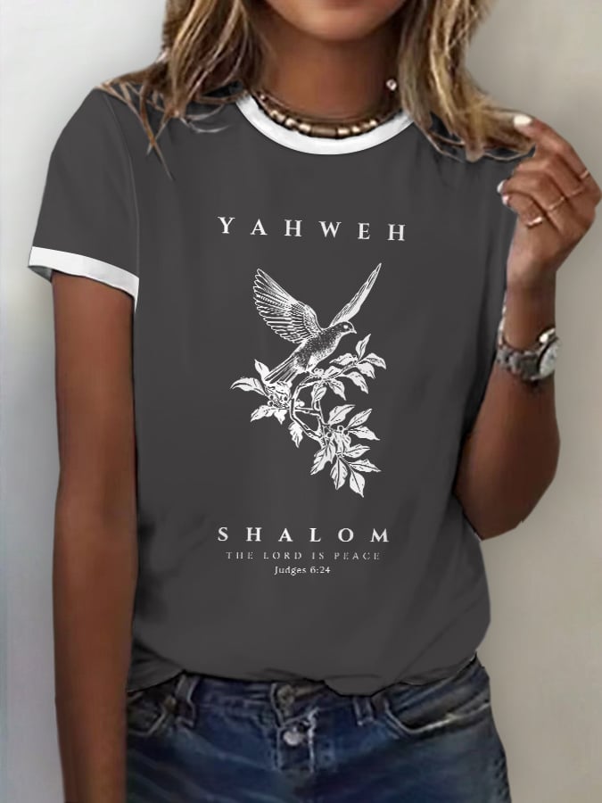 Women's Casual Judges 6:24 Jehovah-Shalom Print T-Shirt