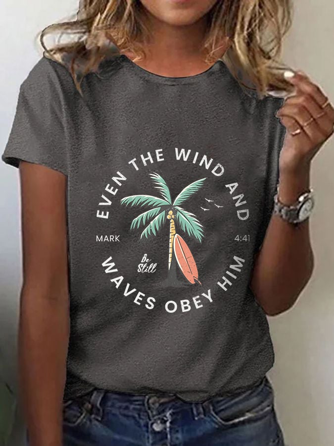 Women'S Casual Christian Scripture Graphic Print Short Sleeve T-Shirt