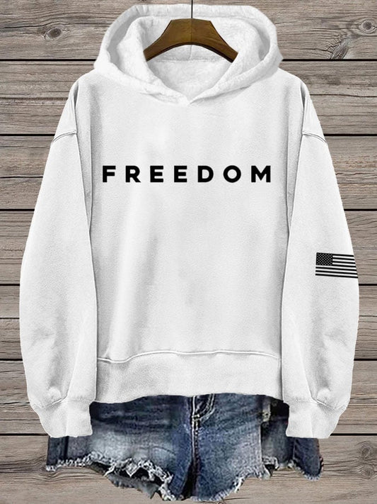 Women's Freedom Print Hooded Sweatshirt