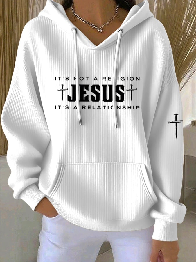 Women's Casual Faith  Textured Hoodie
