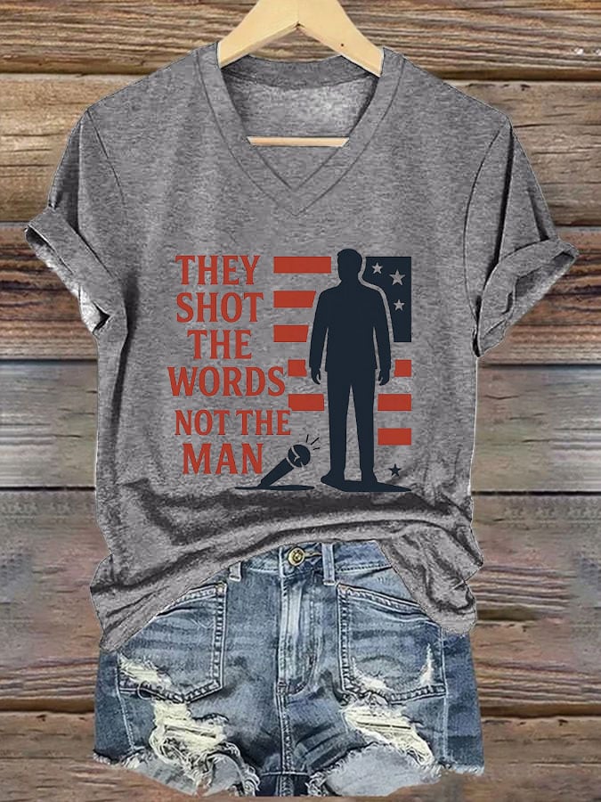 Women's Hot Spot Print V Neck T-shirt