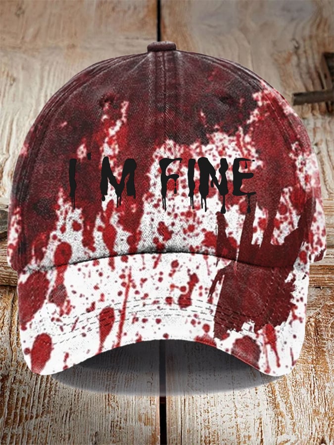 Unisex "I'm Fine Bloody Halloween" Printed Hat