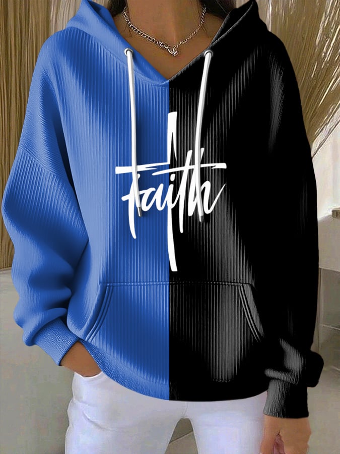 Women's Casual Faith  Textured Hoodie