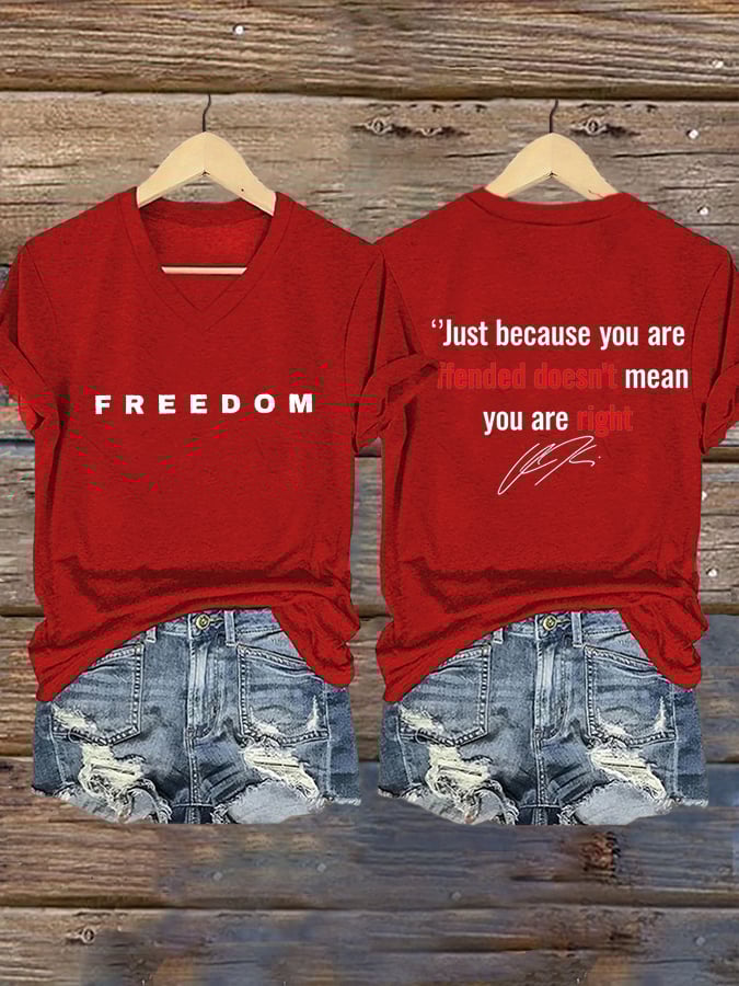 Women's Hot Print V-Neck T-Shirt