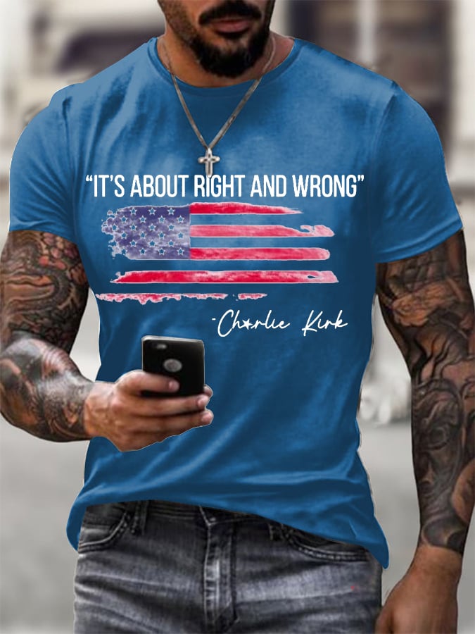Men's It's About Right and Wrong  Printed T-Shirt