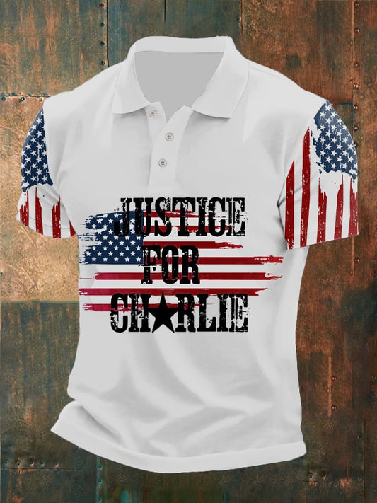 Men's Commemorative Leader Print Casual Polo Shirt