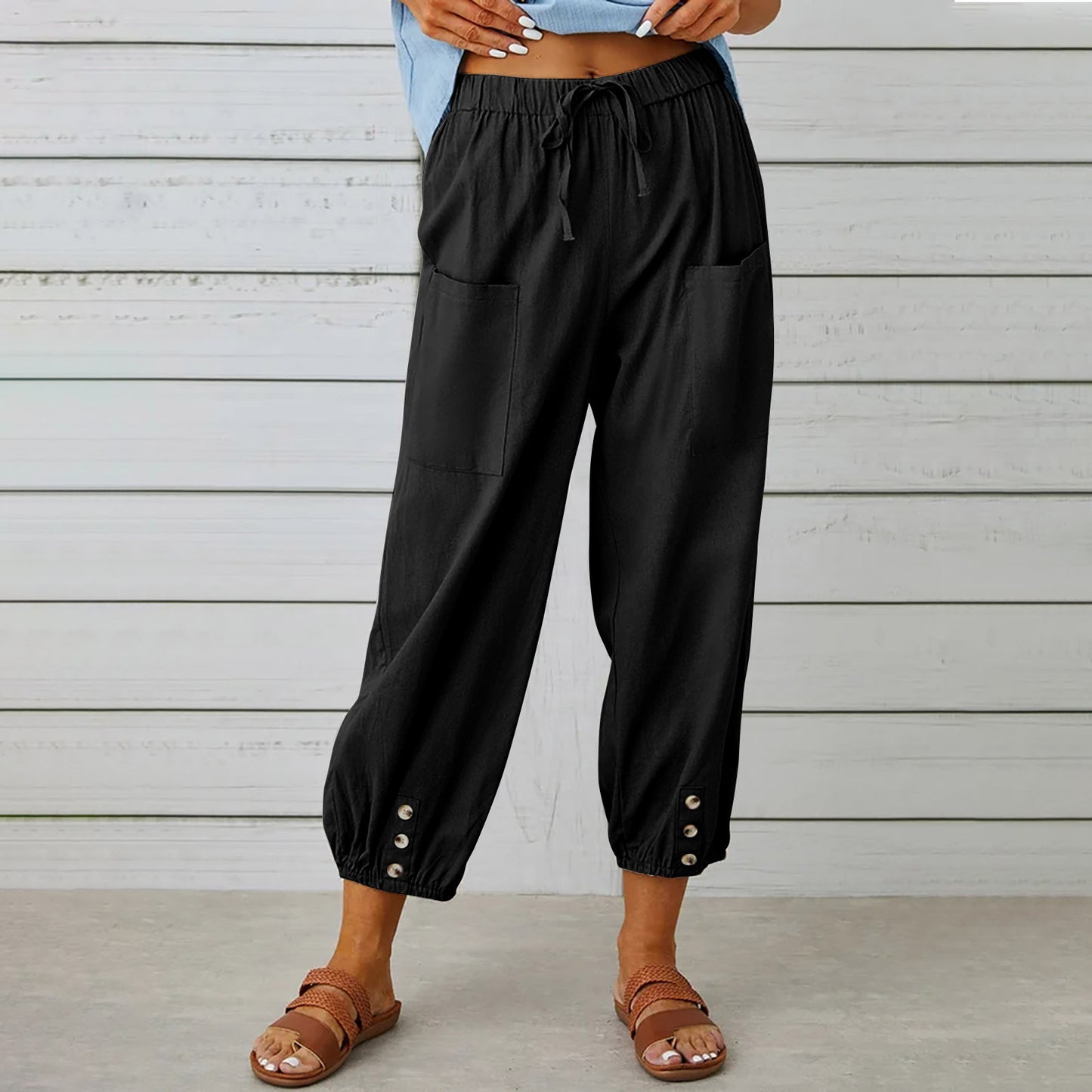 Women's Summer Capri Wide Leg Pants