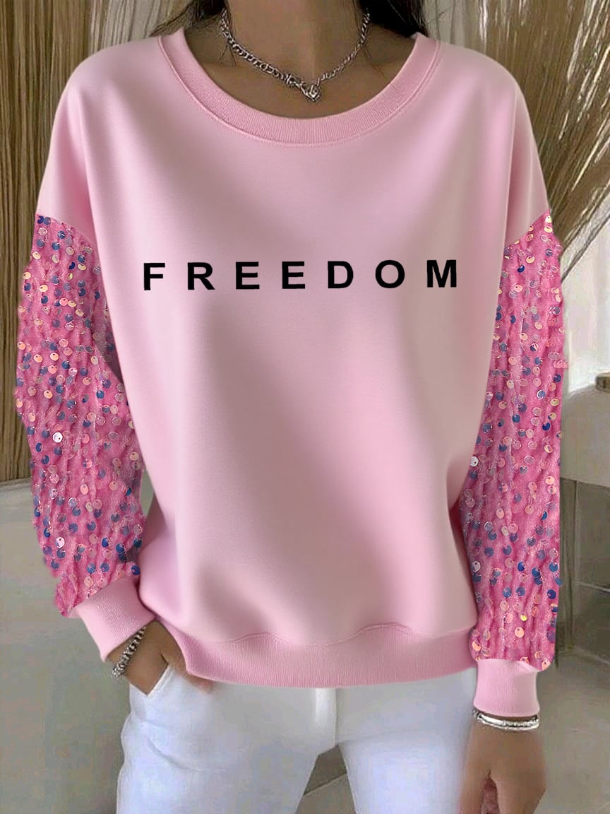 Women's Freedom Print Casual Sweatshirt