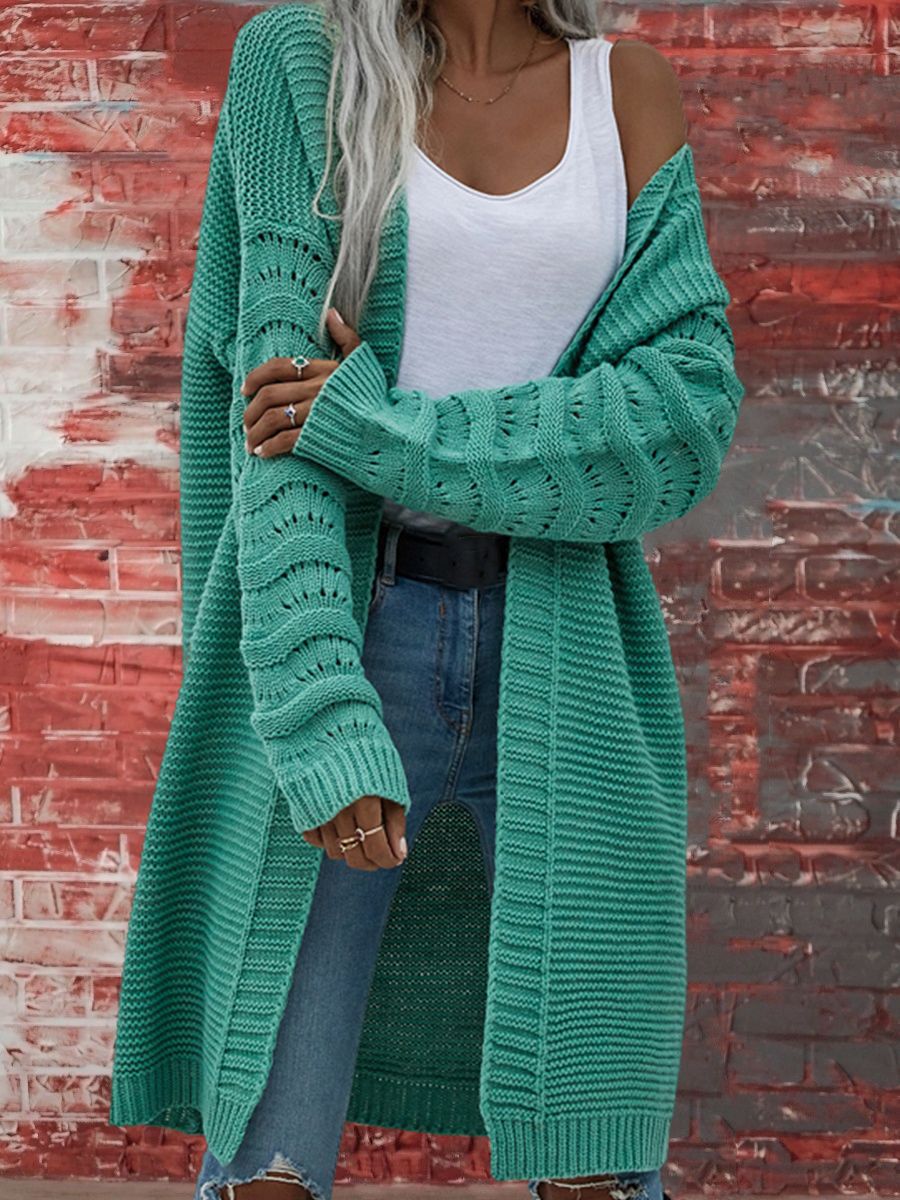 Fashion Solid Color Wool Cardigan