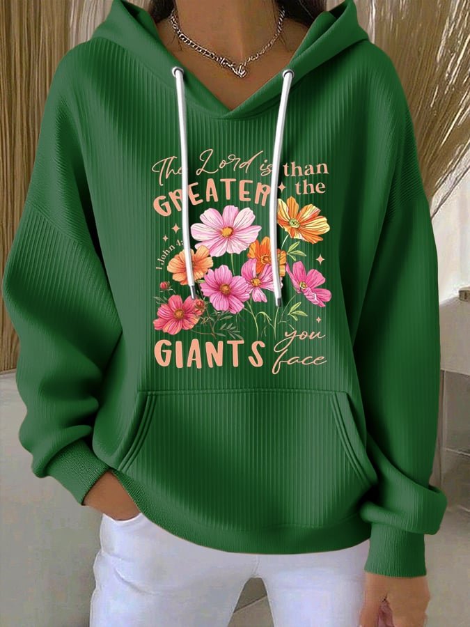 Women's Casual Faith  Textured Hoodie