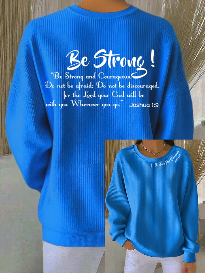 Women's Casual Faith Textured Sweatshirt