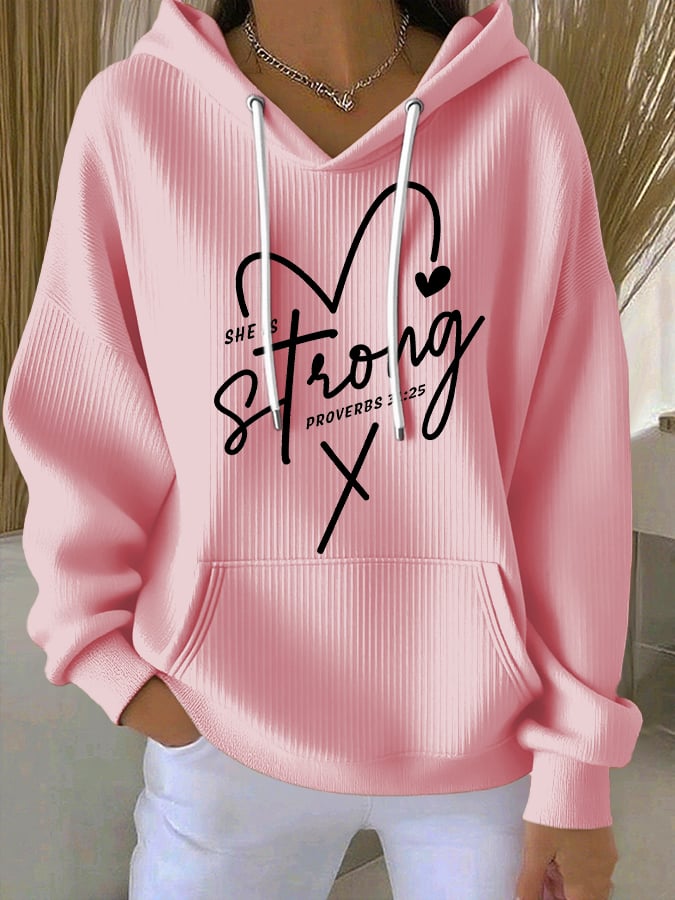 Women's Casual Faith  Textured Hoodie