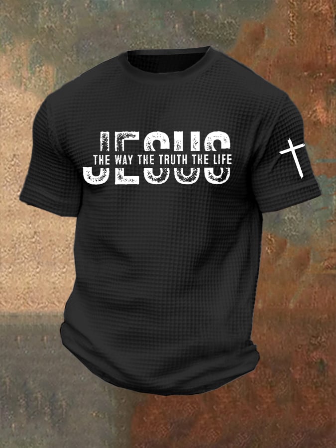 Men's Jesus The Way The Truth The Life Print Waffle T-Shirt