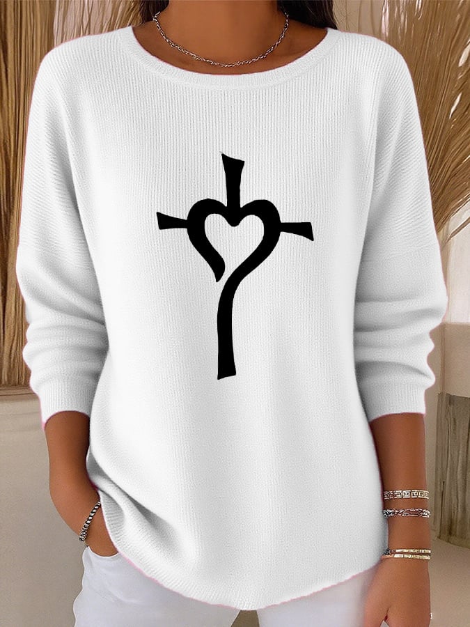 Women's casual simple cross knitted top