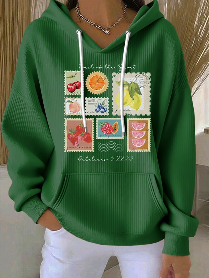 Women's Casual Faith  Textured Hoodie