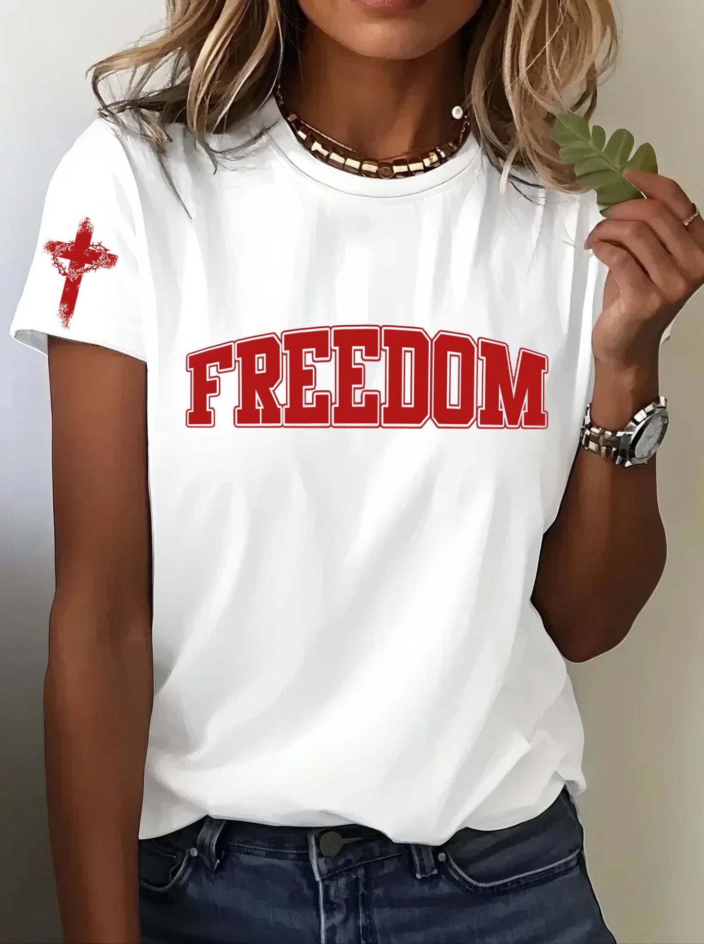 Women's Hot Free Will Printed Crew Neck T-Shirt