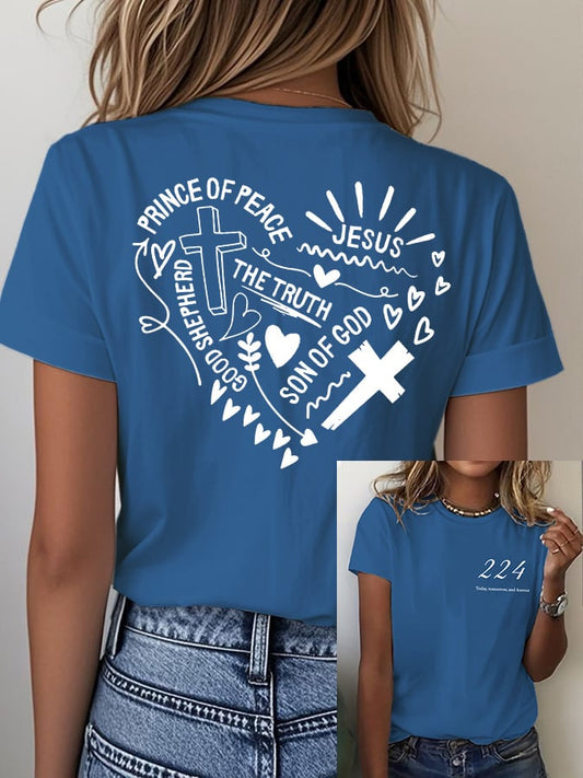 Women'S Casual Faith 224 Print Short Sleeve T-Shirt