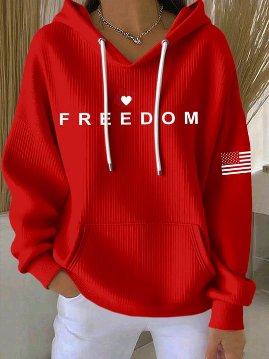 Women's freedom Printed Hoodie