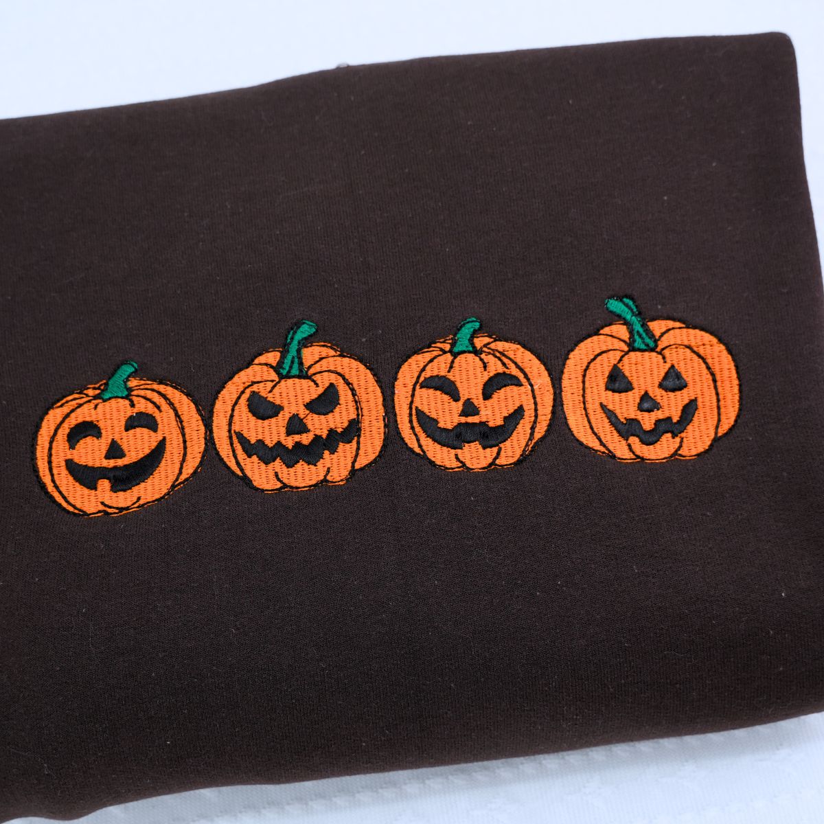 Pumpkin Sweatshirt, Fall Spooky Season Crewneck Embroidered for Halloween